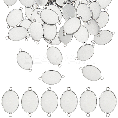 50Pcs 304 Stainless Steel Cabochon Connector Settings STAS-HY0001-87-1