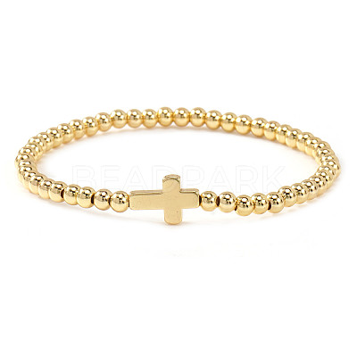 Brass & 304 Stainless Steel Beads Stretch Bracelets Set LS-EI7625-3-1