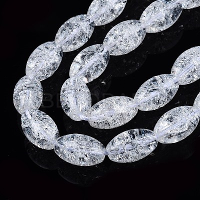 Transparent Crackle Glass Beads Strands X-GLAA-S192-B-010A-1