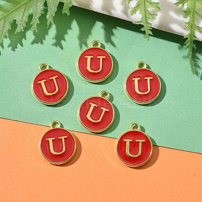 Golden Plated Alloy Enamel Charms ENAM-S118-03U-1