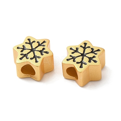 Christmas Rack Plating Brass European Beads KK-M245-07MAG-1