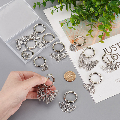 12Pcs 6 Styles Butterfly Tibetan Style Alloy Shoe Charms HJEW-AB00728-1
