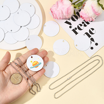 45Pcs Blank Double-sided Heat Transfer Aluminium Pendants DIY-SP0006-29A-1