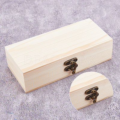 Rectangle Unfinished Wood Craft Storage Boxes CON-WH0095-57-1