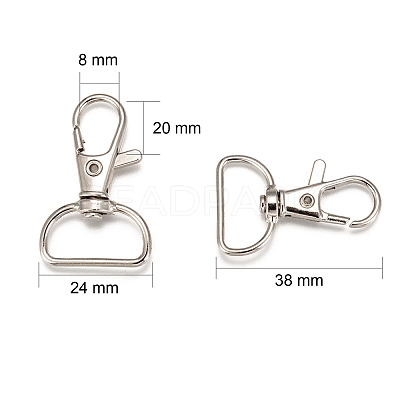 Zinc Alloy Swivel D Rings Lobster Claw Clasps E341-8-1