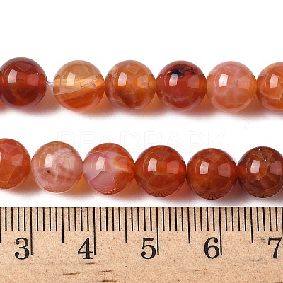 Natural Fire Crackle Agate Beads Strands G-G212-8mm-10-1