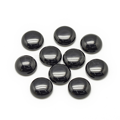Synthetic Black Stone Cabochons G-R416-8mm-46-1-1