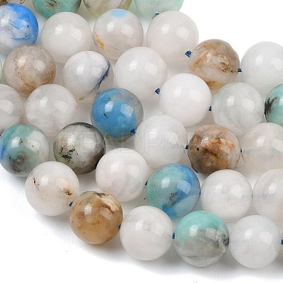 Natural Azurite Beads Strands G-L647-A01-10mm-1