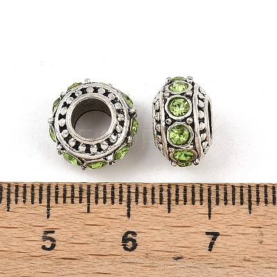 Alloy Rhinestone European Beads MPDL-R036-01F-1