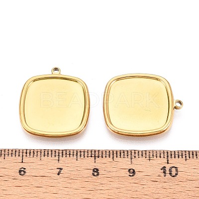 304 Stainless Steel Pendant Cabochon Settings STAS-T067-14G-1
