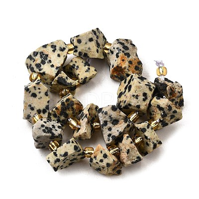 Raw Rough Natural Dalmatian Jasper Beads Strands G-Z087-A01-1