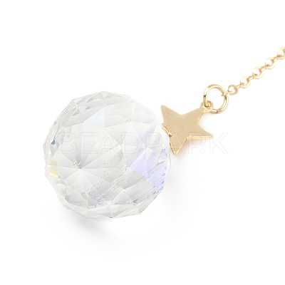 Brass Elf Moon Pendant Decoration HJEW-TA00226-1