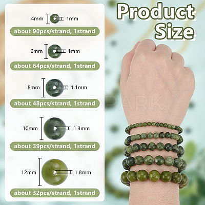 Natural Chinese Jade Beads Strands G-OC0001-32-1
