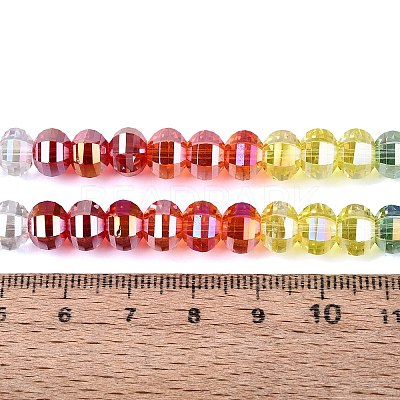 Electroplate Transparent Glass Beads Strands EGLA-N022-14A-B02-1