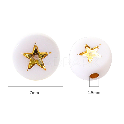White Opaque Acrylic Beads PACR-YW0001-04A-1