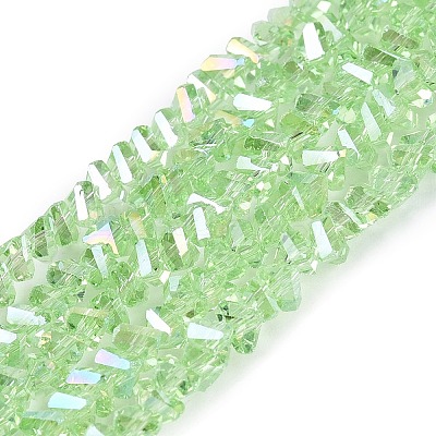 Electroplate Transparent Glass Beads Strands EGLA-Q139-01A-A18-1