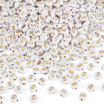 500Pcs Plating Acrylic Beads PACR-TADJ0001-01S-1