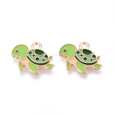 Marine Animals Alloy Enamel Pendants X-ENAM-T022-34E-1