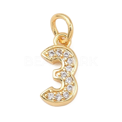Brass Micro Pave Clear Cubic Zirconia Charms KK-G544-04G-03-1