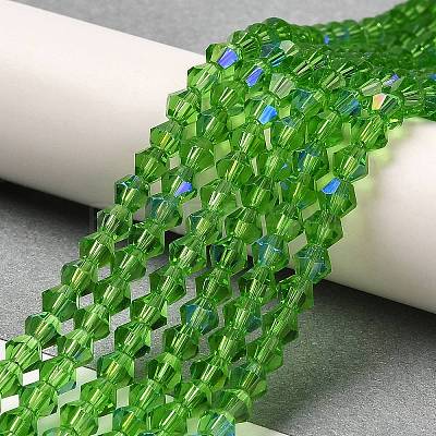 Transparent Electroplate Glass Beads Strands GLAA-F029-3mm-D03-1