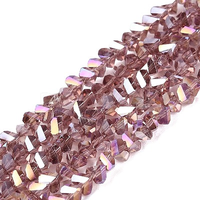 Electroplate Transparent Glass Beads Strands EGLA-Q139-01A-A14-1