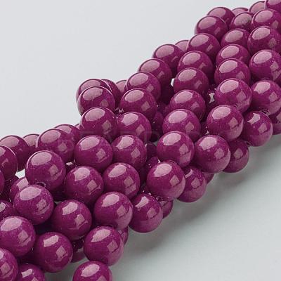 Natural Mashan Jade Round Beads Strands G-D263-8mm-XS12-1