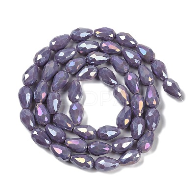 Opaque Solid Color Electroplate Glass Beads Strands X-EGLA-N013-P6mm-B09-1