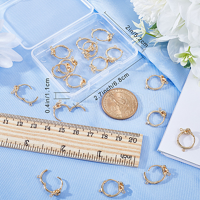 10 Pairs Brass Knot Hoop Earring Findings KK-BBC0008-51-1
