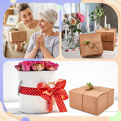 8Pcs Square Folding Kraft Paper Mailer Boxes CON-CP0001-018C-1