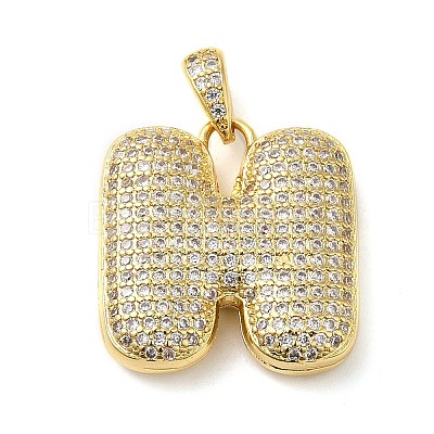 Brass Micro Pave Cubic Zirconia Pendants KK-E061-03G-08-1