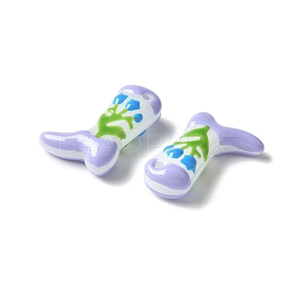 Painted Glass Beads Enamel Beads X1-BLOW-D300-01E-1