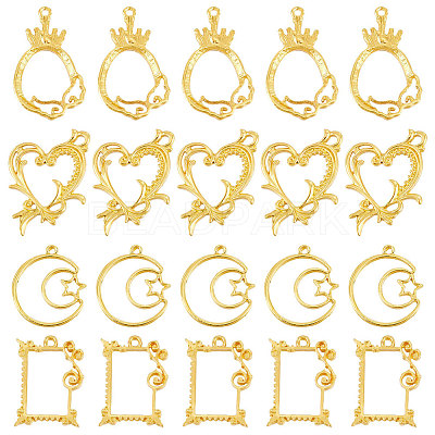20pcs 4 styles Alloy Enamel Settings FIND-SC0004-83-1