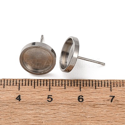 304 Stainless Steel Stud Earring Settings STAS-L195-02A-01-A-1