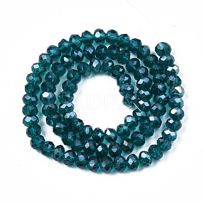 Electroplate Glass Beads Strands EGLA-A034-T6mm-B25-1