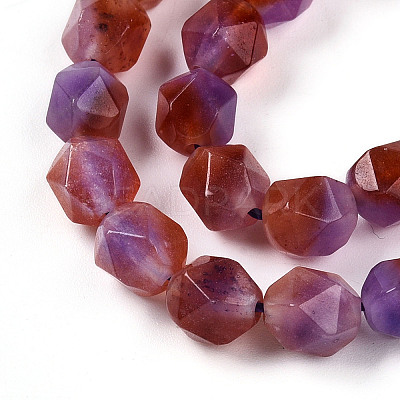Dyed Natural White Jade Beads Strands G-T139-8mm-45J-1