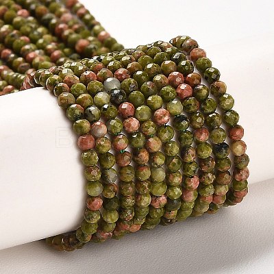 Natural Unakite Beads Strands G-Q002-B01-01-1