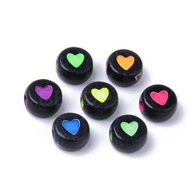 Opaque Black Acrylic Beads X-MACR-S273-40-1