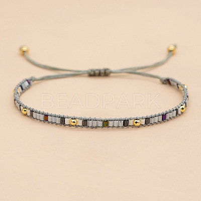 Bohemian Glass Seed Beaded Braided Bead Men NH0073-4-1