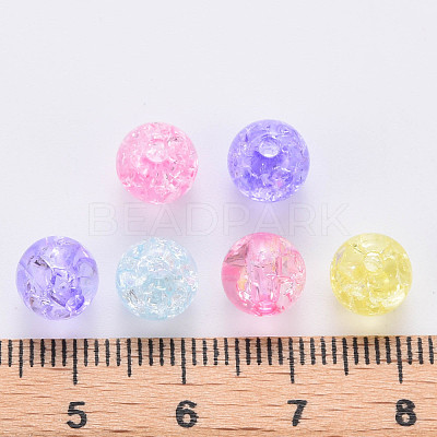 Transparent Crackle Acrylic Beads MACR-S370-G8mm-1