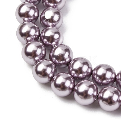 Electroplated Shell Pearl Beads Strands BSHE-G041-8mm-02-1