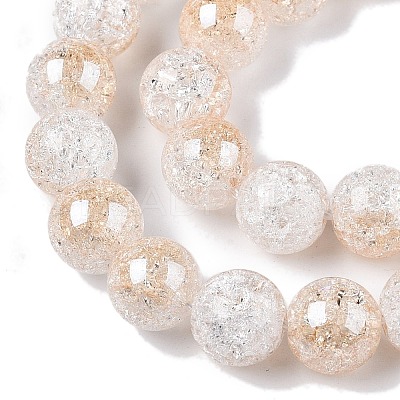 Electroplated Crackle Glass Beads Strands X-EGLA-N014-10mm-02-1