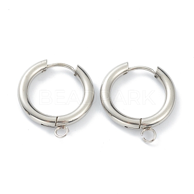 Tarnish Resistant 201 Stainless Steel Huggie Hoop Earring Findings STAS-P283-01G-P-1