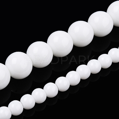 Opaque Solid Color Glass Beads Strands GLAA-T032-P4mm-02-1