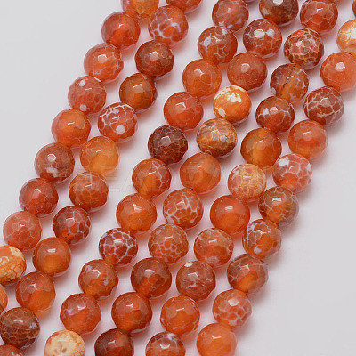 Natural Fire Crackle Agate Bead Strands G-K166-07F-8mm-10-1