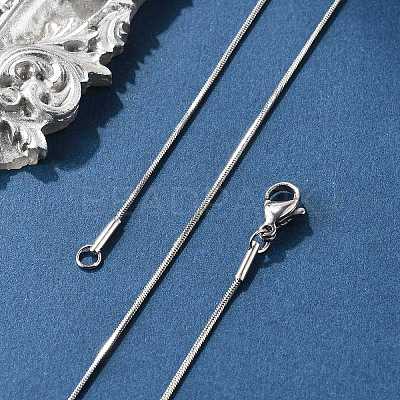 Non-Tarnish 304 Stainless Steel Snake Chains Necklaces X-STAS-F094-24P-1