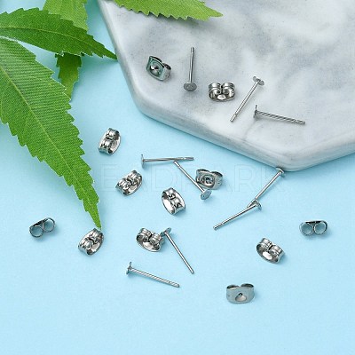 100Pcs 304 Stainless Steel Stud Earring Findings STAS-YW0001-43G-1
