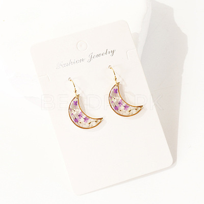 Moon 304 Stainless Steel Dangle Earrings WG43EF9-02-1