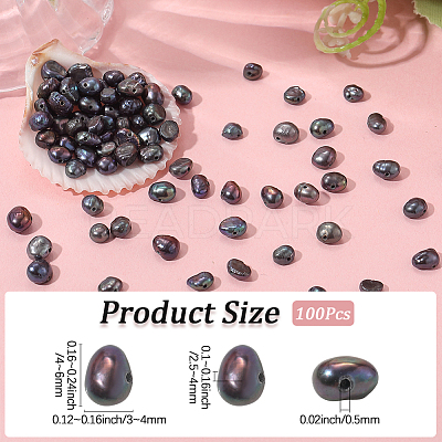 100Pcs Natural Cultured Freshwater Pearl Beads PEAR-LT0001-08-1