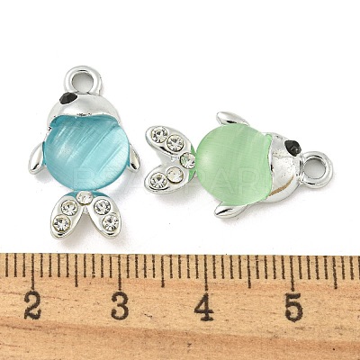UV Plating Alloy Rhinestone Pendants FIND-M033-16P-1