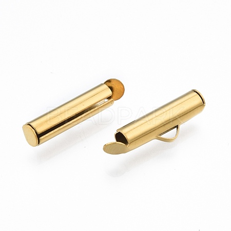 304 Stainless Steel Slide On End Clasp Tubes STAS-S115-01E-G-1